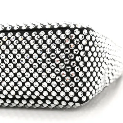 Prada Mini Re-Edition 2000 Bag Cristal Satin & Crystal Silver Hardware