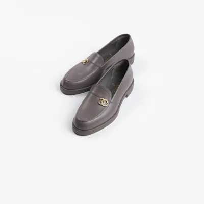 Chanel grey calfskin Loafers