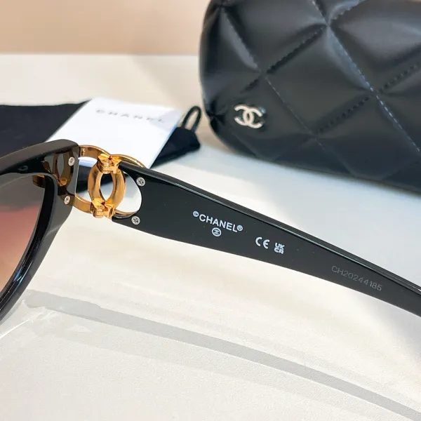 CHANEL glasses Leopard-print gold/Pink gold/Brown gold/Black silver/Black gold/Black gold pink color size 56口16-140 - Image 4