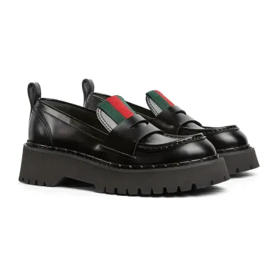 Gucci black webbing loafers