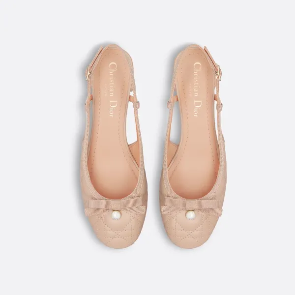 Dior apricot low heels with thick heels high heels shoes - Image 3