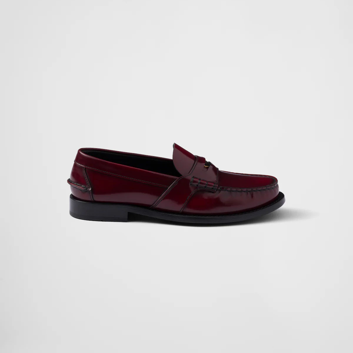 PRADA Loafer de couro brilhante vermelho profundo