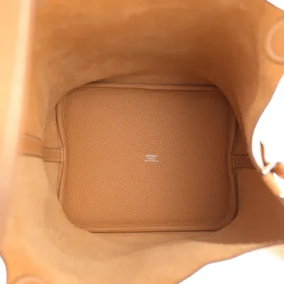 Hermès Picotin Lock 18 PM Natural/Sable Taurillon Clemence Leather Palladium Hardware