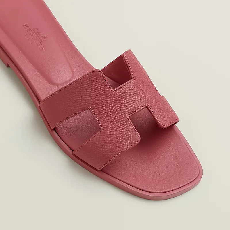HERMES Oran Rose pink Slippers