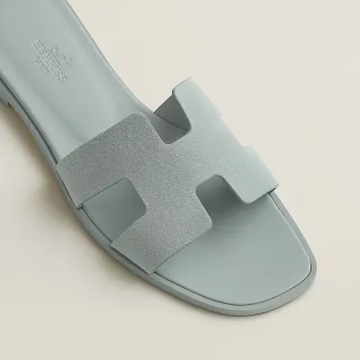HERMES Oran Blue Slippers