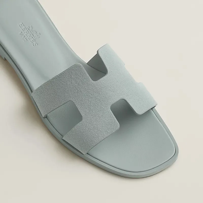 HERMES Oran Blue Slippers