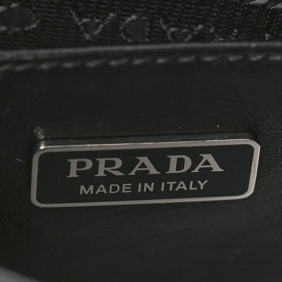 Prada Medium Cleo Shoulder Bag Black Spazzolato Leather Silver Hardware