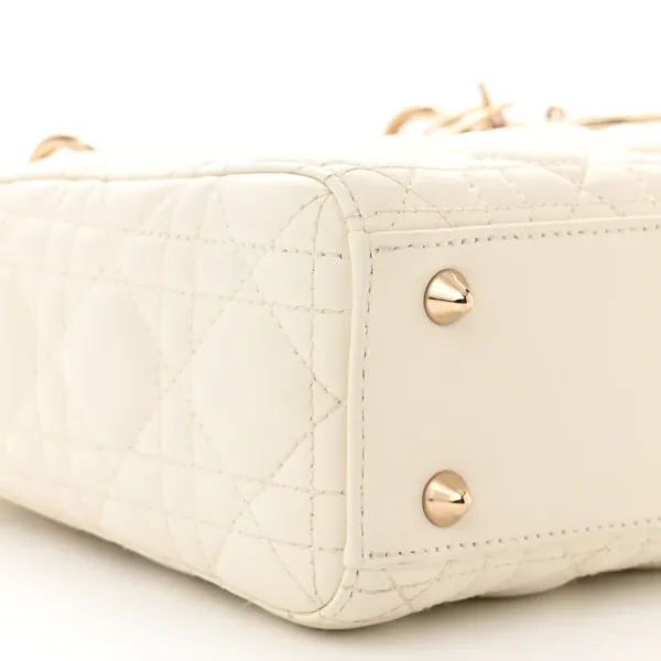Dior Small My ABCDior Lady Dior White Cannage Lambskin Leather Gold Hardware - Image 4