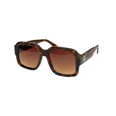 Fendi square frame glasses leopard orange/black/grey/leopard/yellow/eggplant color Size 56口18-145