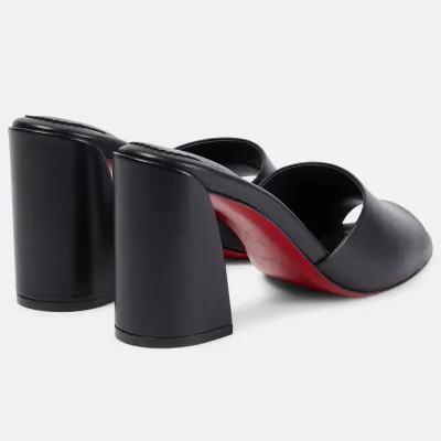 Christian Louboutin Black chunky heels with high heels slipper