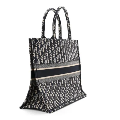 Dior Large Book Tote Blue Multicolor Oblique Canvas