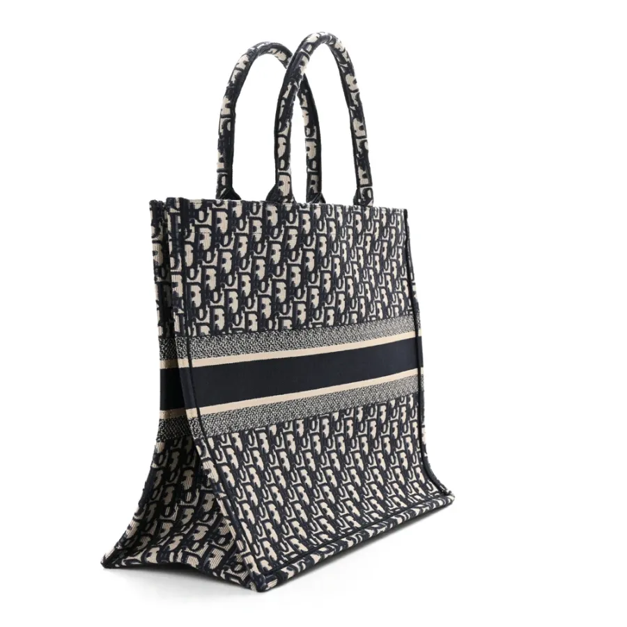 Dior Large Book Tote Blue Multicolor Oblique Canvas
