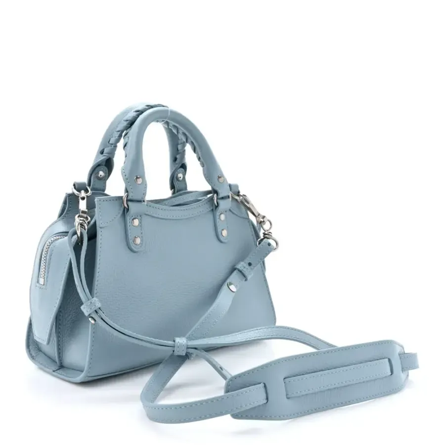 Balenciaga Mini Neo Classic City Blue/Grey Grained Calfskin Leather Silver Hardware