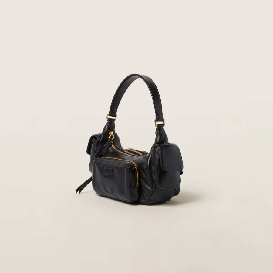 Miu Miu Pocket Leather Black Top-Handle Bags