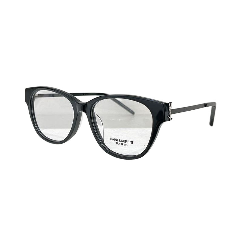 Óculos Saint Laurent Wayfarer cor preta lente transparente Tamanho 54口17-146
