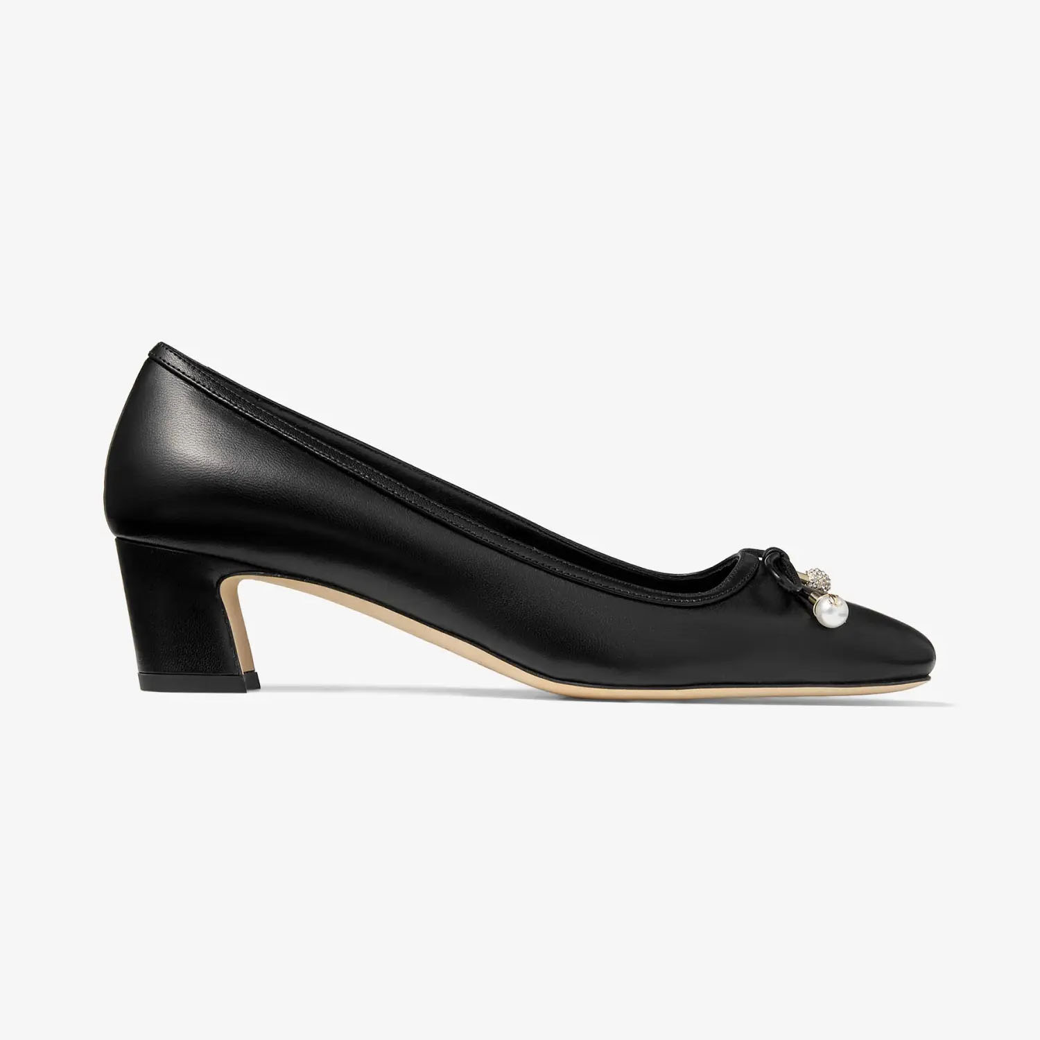 JIMMY CHOO Salto alto de couro preto