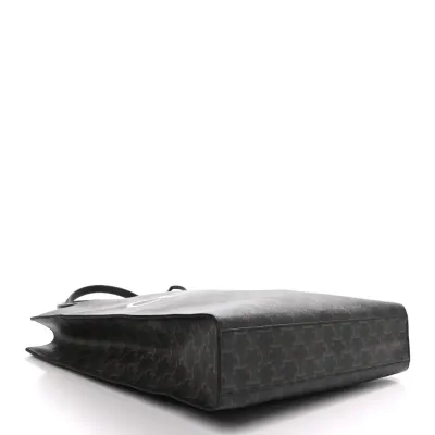 Celine Large Vertical Cabas Black Triomphe Canvas & Calfskin Leather