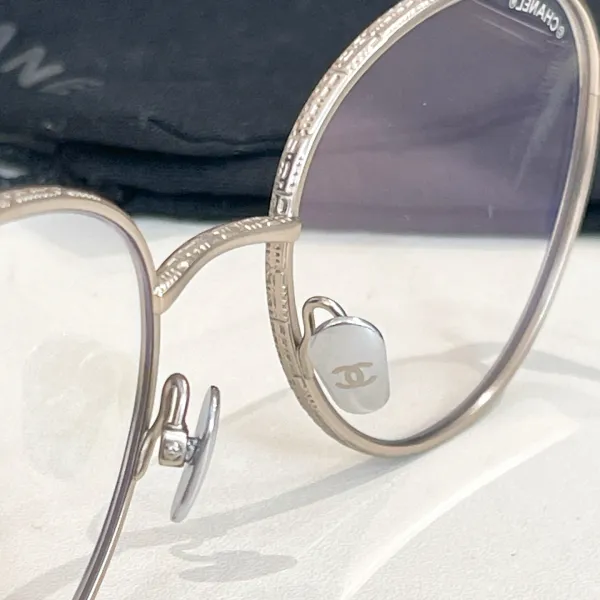 CHANEL round frame glasses silver color SIZE50口19-140 - Image 4