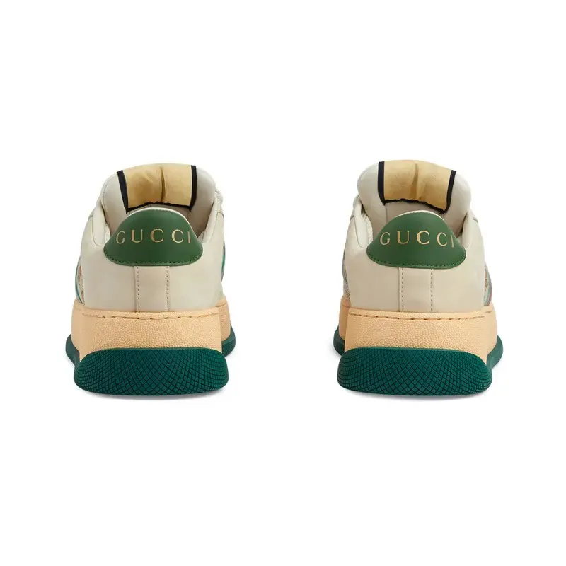 Gucci Screener series women's sports shoes white green Sneakers