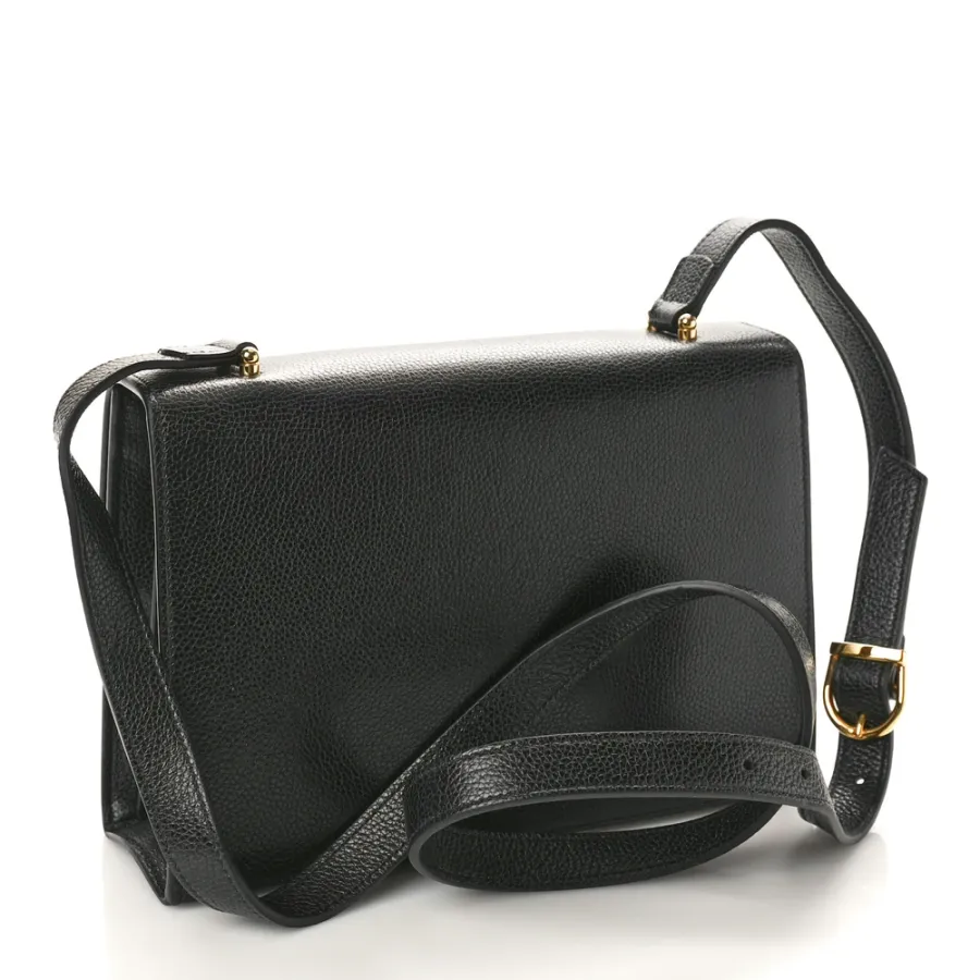 Gucci Small Zumi Shoulder Bag Black Grainy Calfskin Leather Mixed Metal Hardware