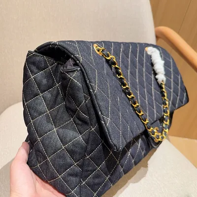 Chanel Denim color / Black Tote Bags 45cm Shoulder Bags
