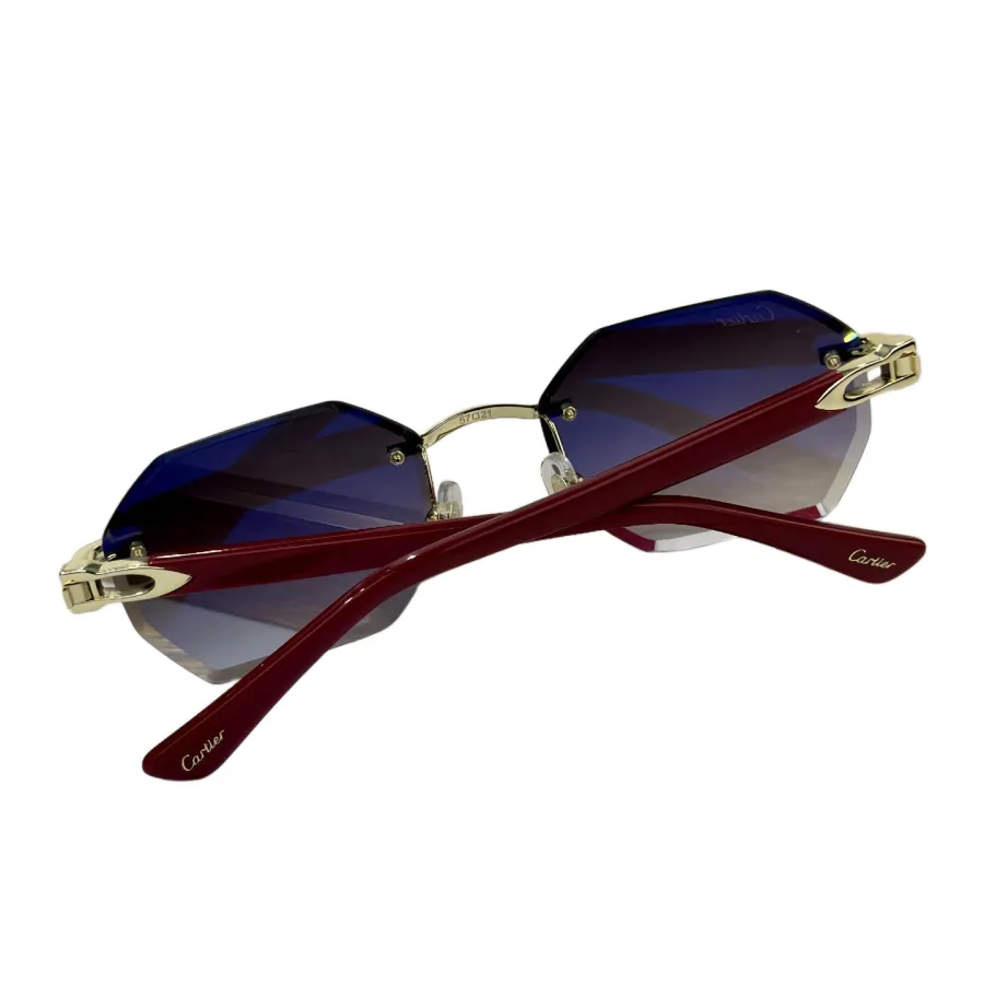 Cartier square frame glasses gold red/silver red/green/red color Size 57-21-145
