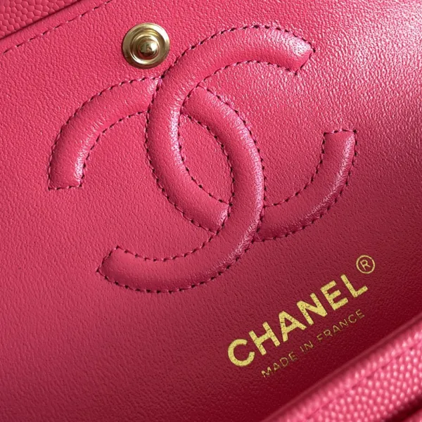 Chanel CF Rose red / Apricot color / Yellow / Blue  Quilted Caviar Leather Crossbody Bags - Image 9