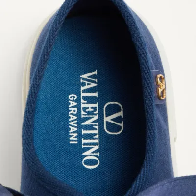 VALENTINO BAY BY BAY Blue ladies canvas ballet flats