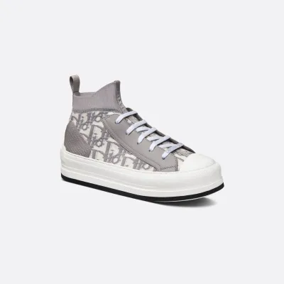 Dior Grey print thick bottom high bang  sneakers