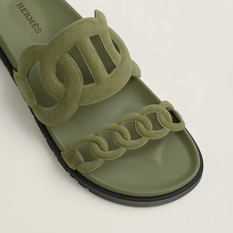 HERMES Extra Green Slippers