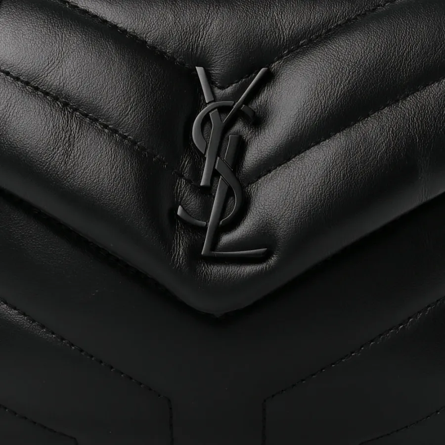 Saint Laurent Mini Loulou Crossbody Bag Black Y-Quilted Monochrome Monogram Calfskin Leather Incognito Hardware