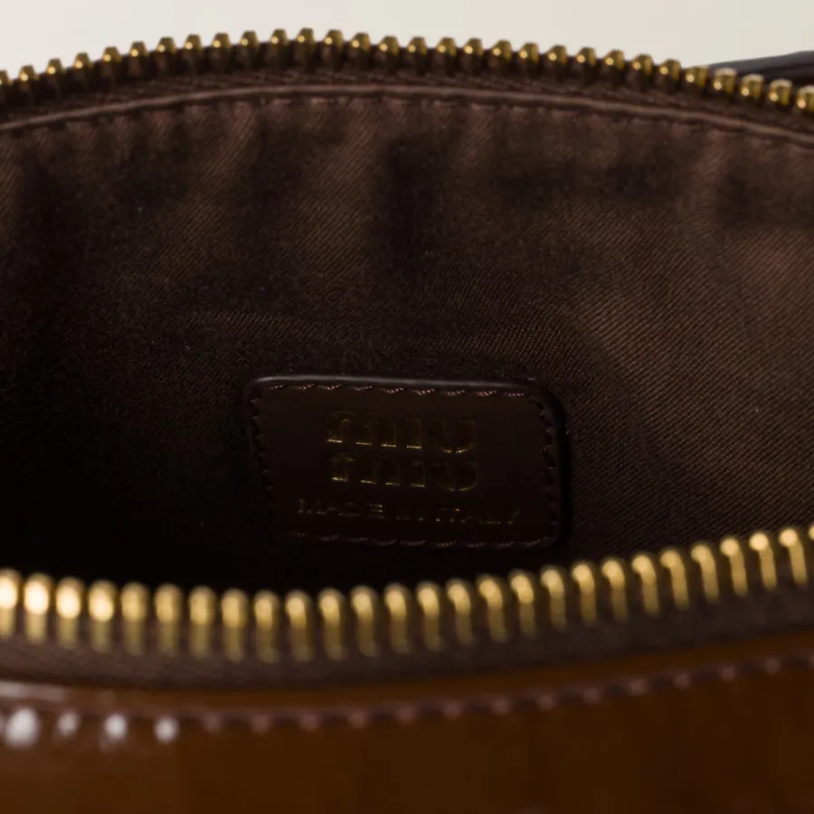 Miu Miu Oil-Wax Coated Leather Brown﻿ Top-Handle Bags