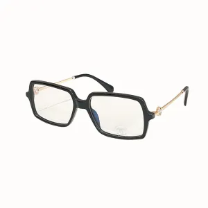 CHANEL square frame glasses black/dark blue/red/green/leopard-print color size 56口17-142