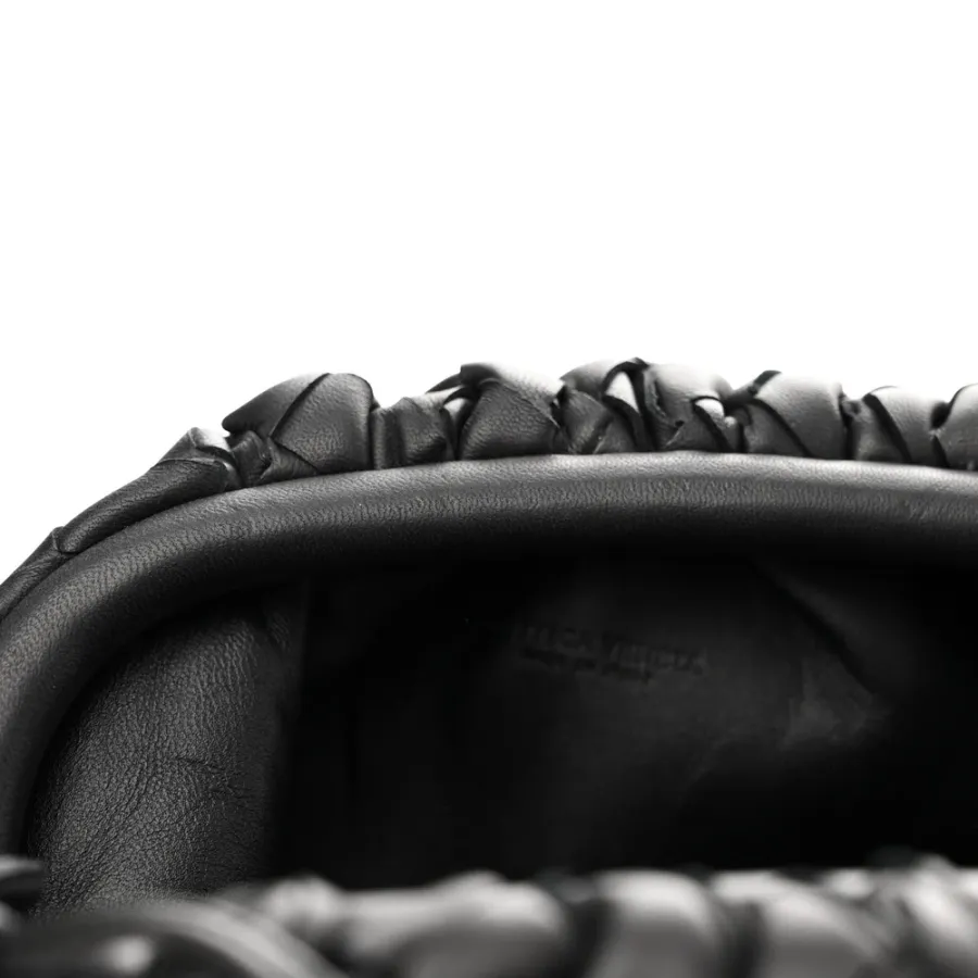 Bottega Veneta Mini Intrecciato Pouch Black Nappa Leather