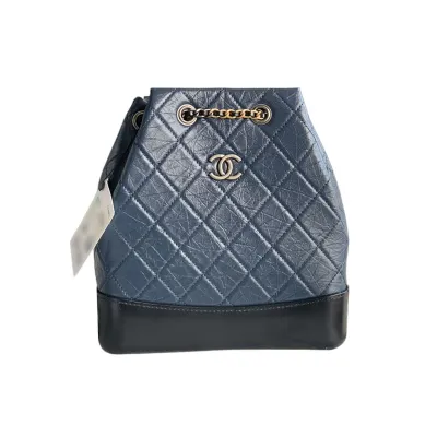 Chanel Black / Blue / White / Pink / Milk tea color Quilted Leather Backpacks