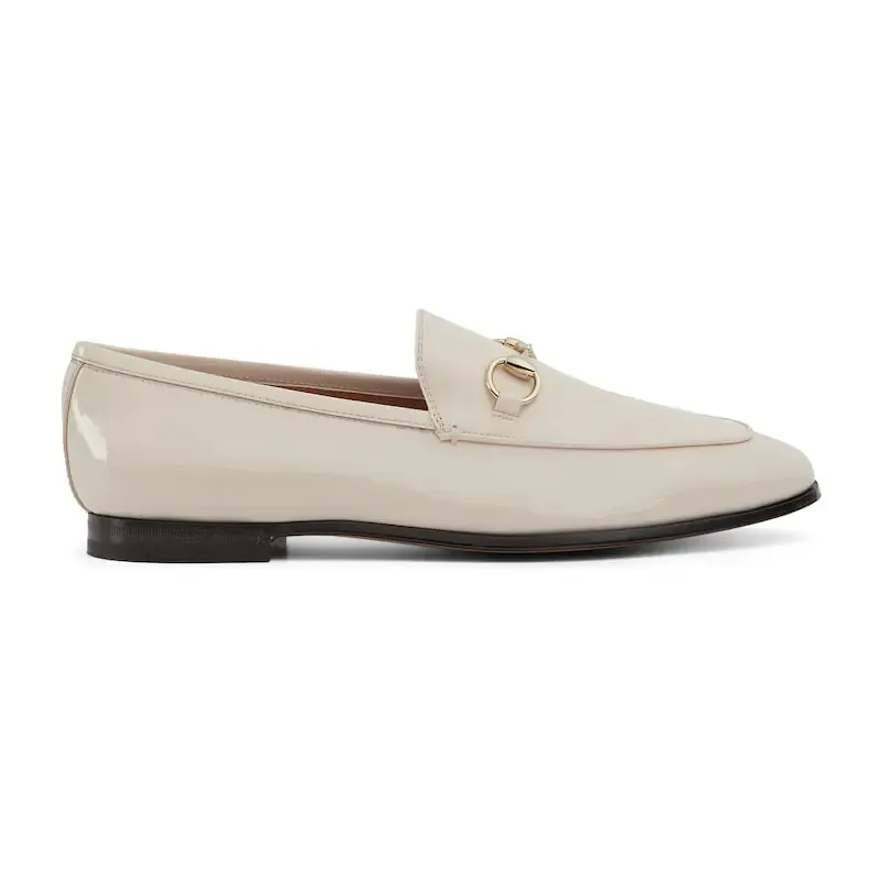 Gucci white patent leather loafers