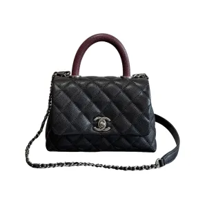 Chanel Coco Handle Black 19cm / 24cm / 29cm Quilted Caviar Leather Crossbody Bags Top-Handle Bags