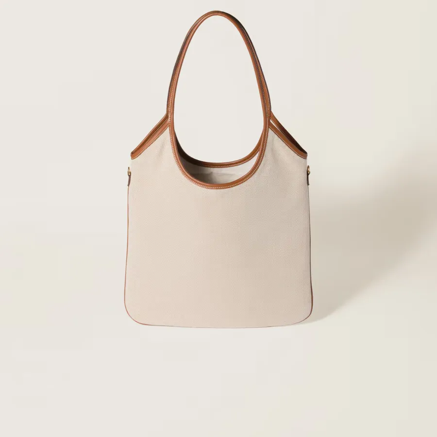 Miu Miu IVY Hobo Canvas white Tote Bags