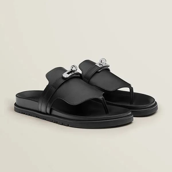 HERMES Empire Black Slippers - Image 2