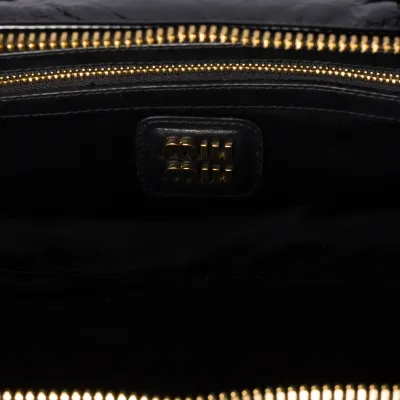 Miu Miu Beau Naplak Patent Leather Black Top-Handle Bags