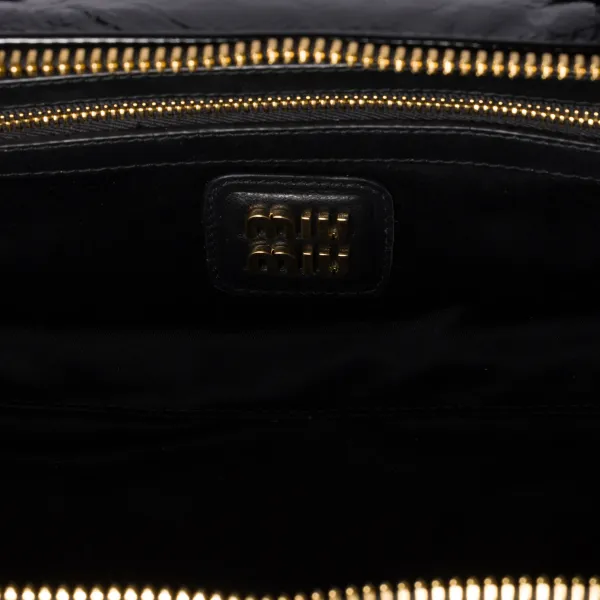 Miu Miu Beau Naplak Patent Leather Black Top-Handle Bags - Image 5
