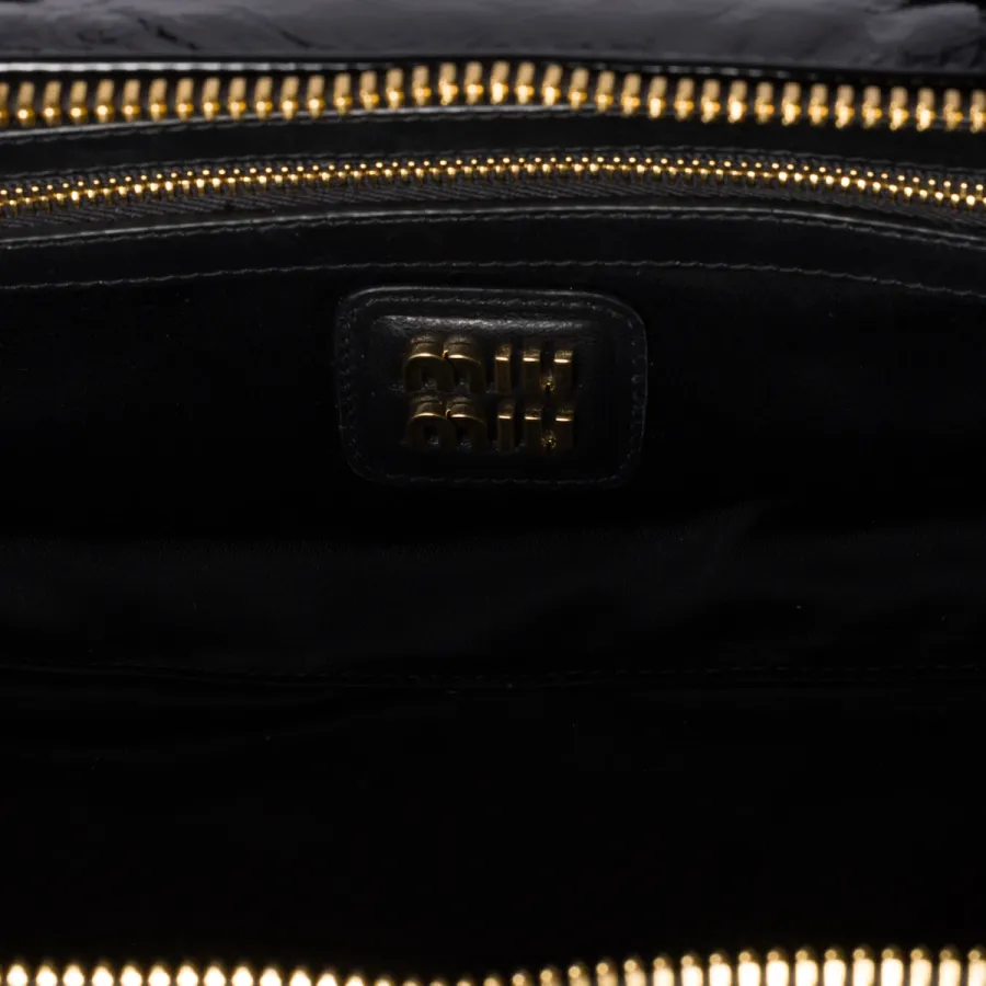Miu Miu Beau Naplak Patent Leather Black Top-Handle Bags