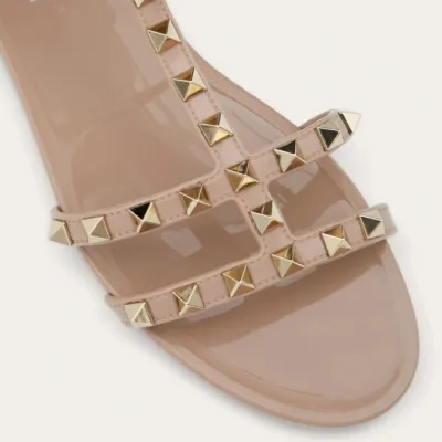 VALENTINO Black Studded flat sandals