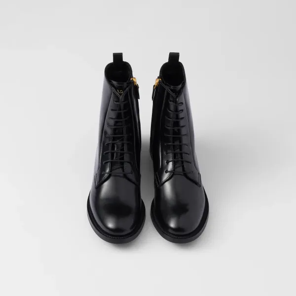 PRADA Black shiny leather ankle boots - Image 3