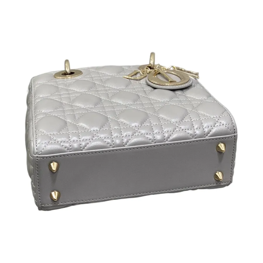 Dior Small My ABCDior Lady Dior Grey/Biscuit/Purple/Pink/Pale Blue/Stone Grey Cannage Lambskin Leather Gold Hardware