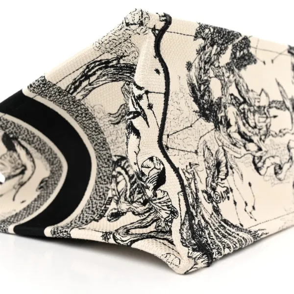 Dior Medium Zodiac Toile De Jouy Book Tote Latte Embroidered Canvas - Image 4