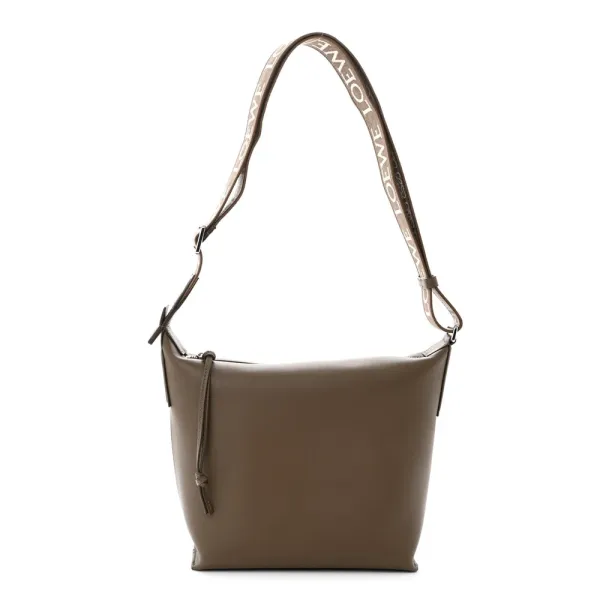Loewe Cubi Crossbody Bag Small Winter Brown Jacquard Supple Smooth Calfskin Leather