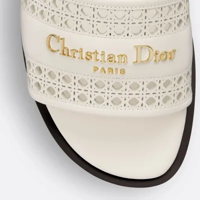Dior white flat slippers