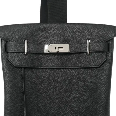 Hermès HAC à Dos GM Backpack Black Togo Leather Palladium Hardware