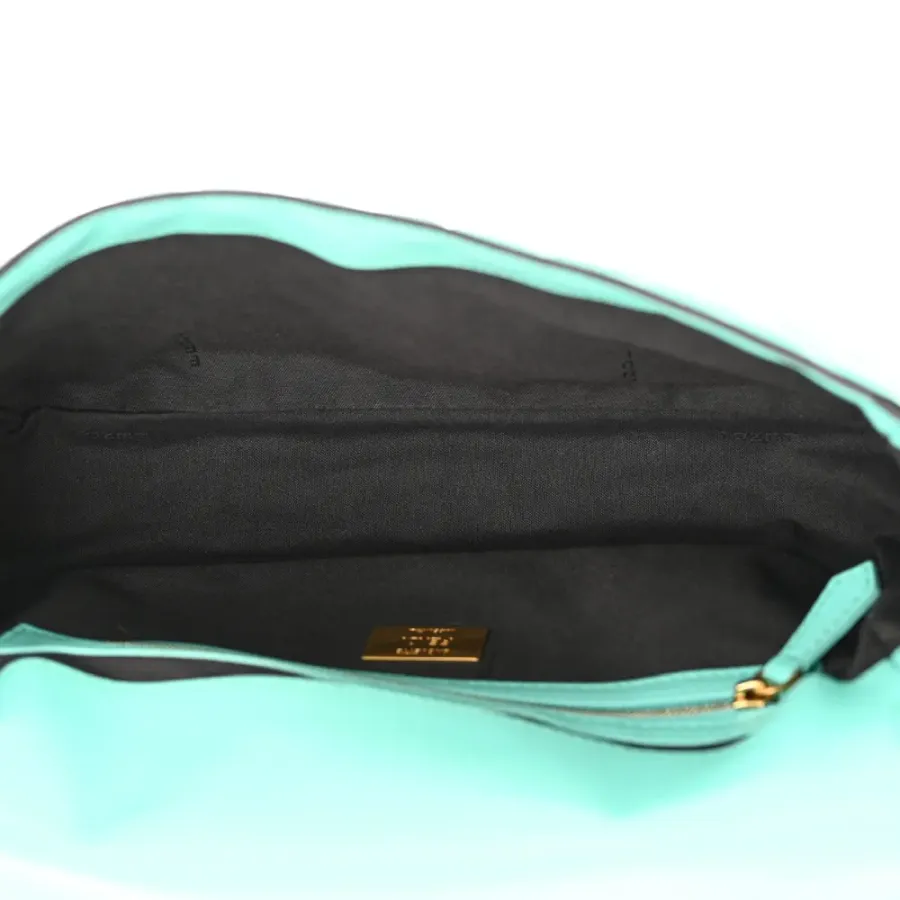 Fendi Petite Peekaboo I SEE U Satchel Fendi (F x T) Nappa Leather FF 1974 Embossed Tiffany Gold Hardware